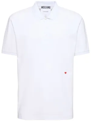 Moschino   Heart embroidery polo 