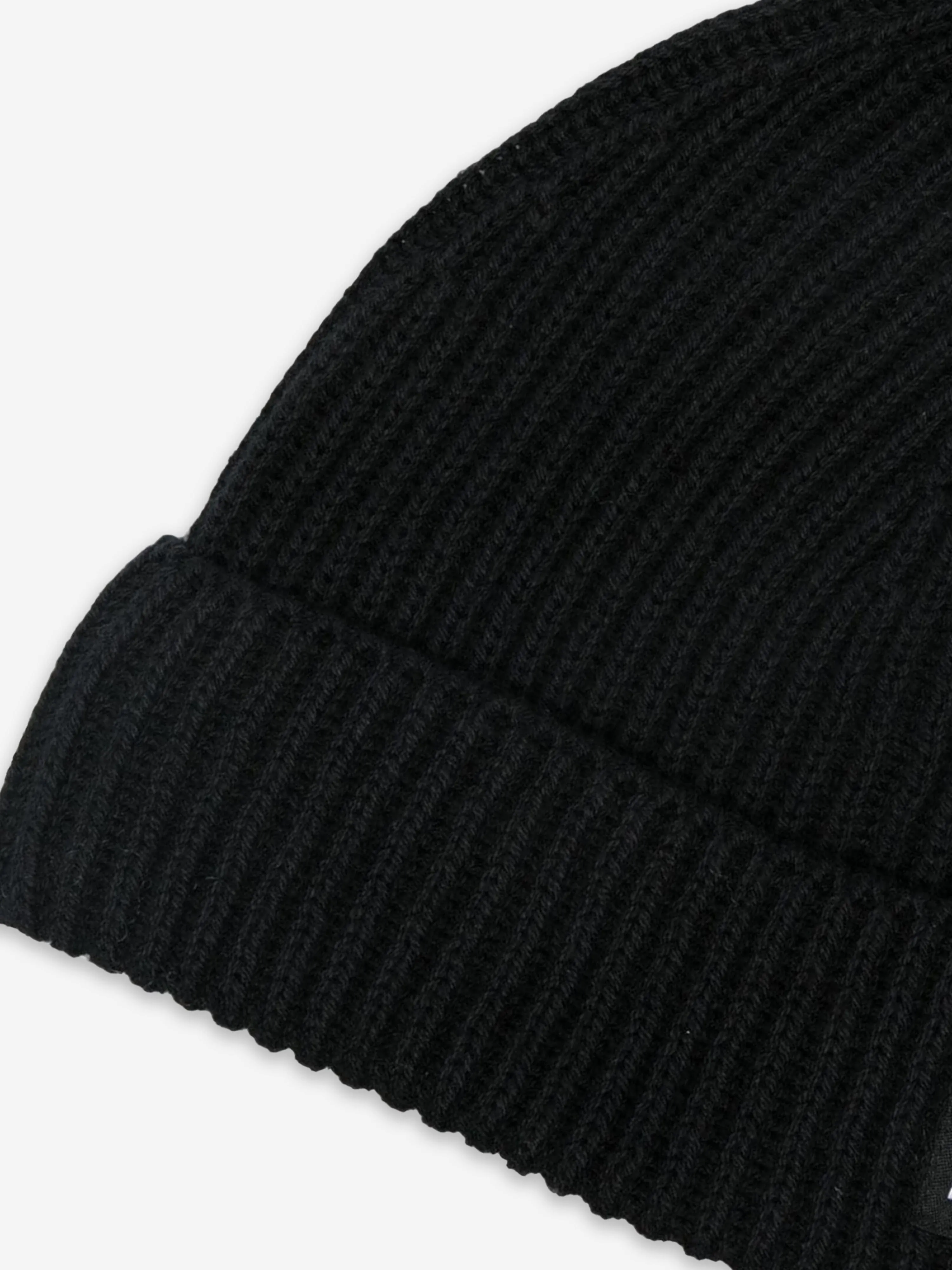 Moschino Kids Knitted Logo Beanie Hat in Black