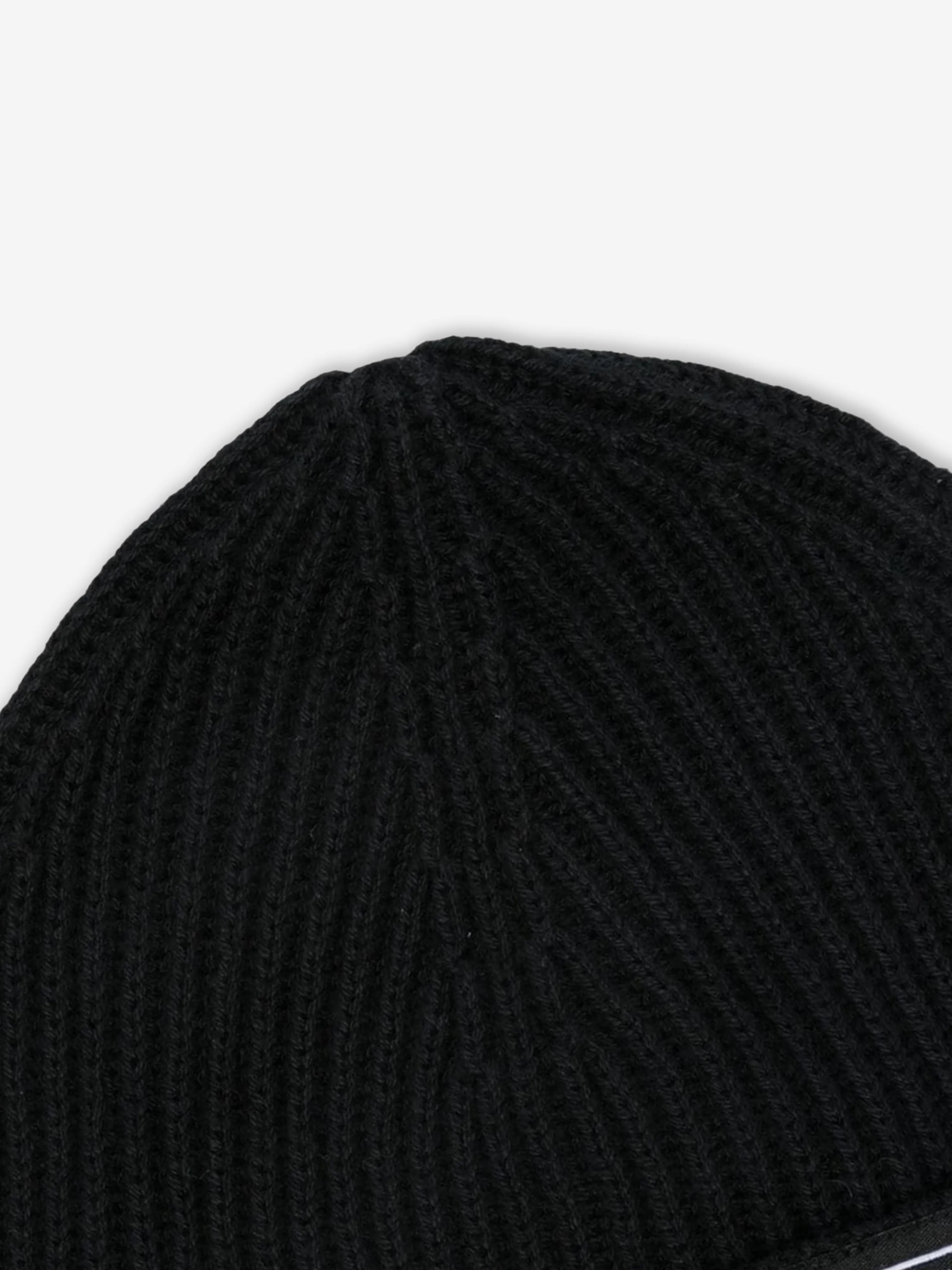 Moschino Kids Knitted Logo Beanie Hat in Black