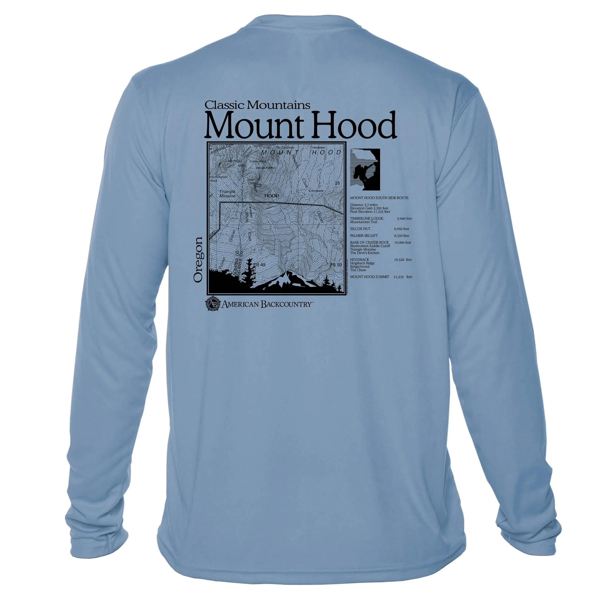 Mount Hood Classic Mountain Long Sleeve Microfiber Men's T-Shirt