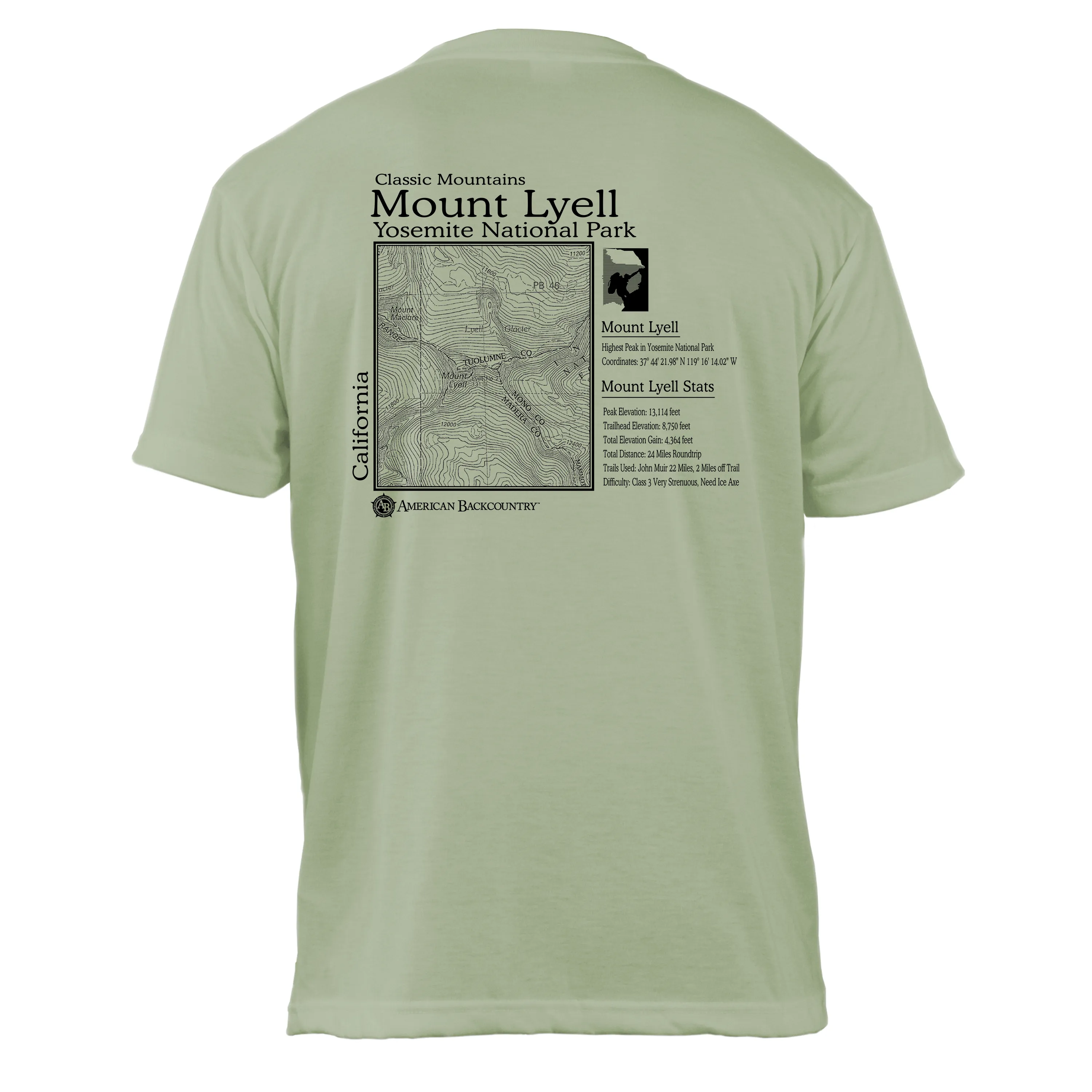 Mount Lyell Classic Mountain Basic Crew T-Shirt