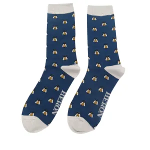 Mr Heron Honey Bees Socks in Navy