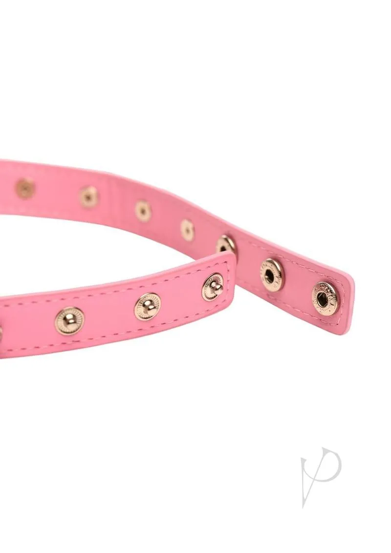 Ms Spiked Heart Choker Pnk