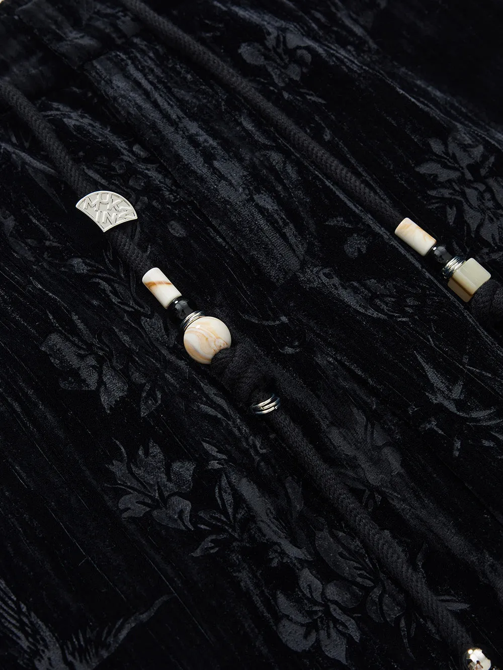 MUKZIN Linglong“Soft Armor” Chinese Style Velvet Wide-Leg Pants
