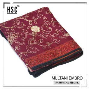 Multani Embro Pashmina Shawl For Ladies - MES6