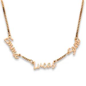 Multi name necklace rosé gold
