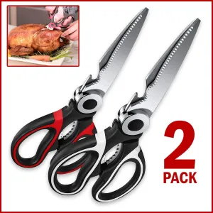 Multi purpose Stainless Steel Heavy Duty 2PC Kitchen Shears Utility Scissors , Meat Tool