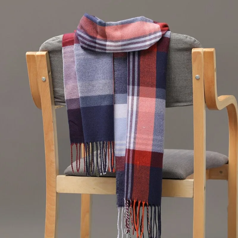 Multicolor Winter Fashion Scarves with Chic Tassel - Plaid Collection