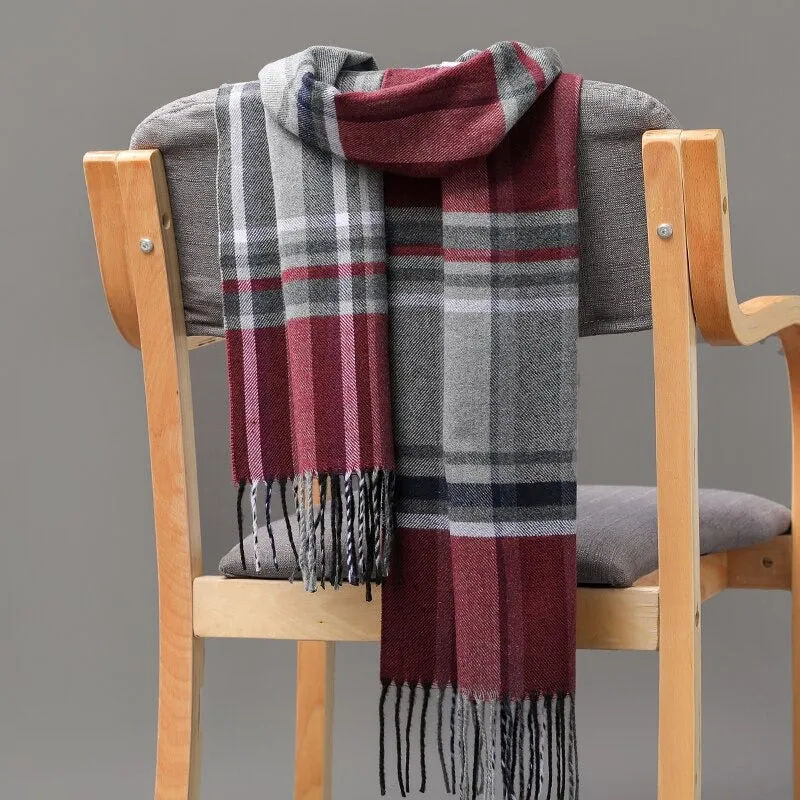 Multicolor Winter Fashion Scarves with Chic Tassel - Plaid Collection