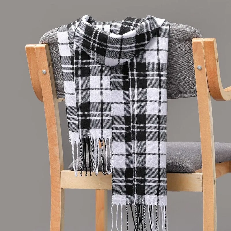 Multicolor Winter Fashion Scarves with Chic Tassel - Plaid Collection