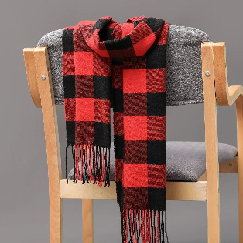 Multicolor Winter Fashion Scarves with Chic Tassel - Plaid Collection