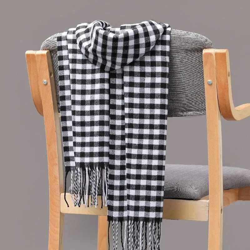 Multicolor Winter Fashion Scarves with Chic Tassel - Plaid Collection