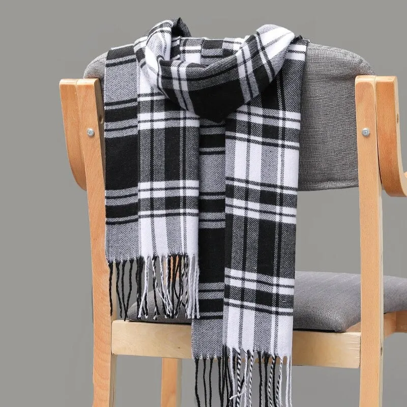 Multicolor Winter Fashion Scarves with Chic Tassel - Plaid Collection