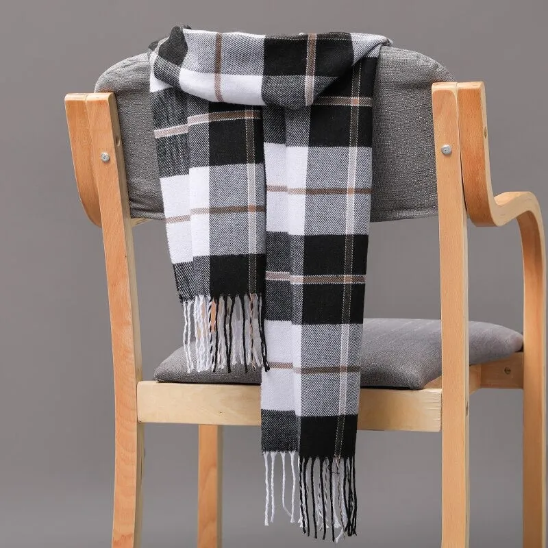 Multicolor Winter Fashion Scarves with Chic Tassel - Plaid Collection