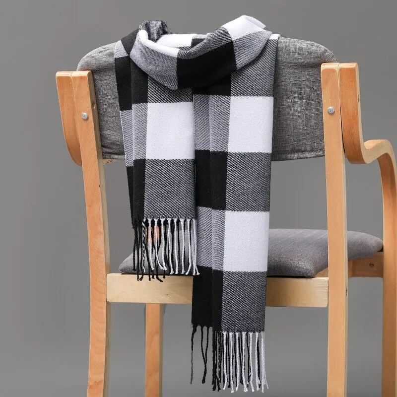 Multicolor Winter Fashion Scarves with Chic Tassel - Plaid Collection