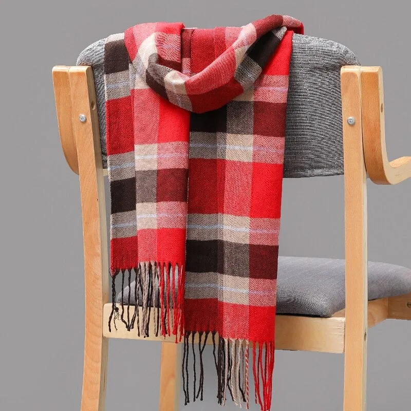 Multicolor Winter Fashion Scarves with Chic Tassel - Plaid Collection