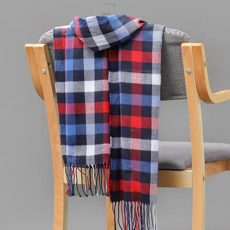Multicolor Winter Fashion Scarves with Chic Tassel - Plaid Collection
