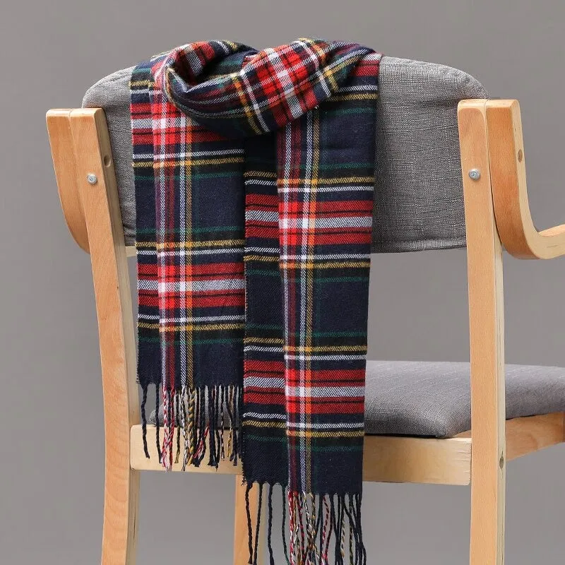Multicolor Winter Fashion Scarves with Chic Tassel - Plaid Collection