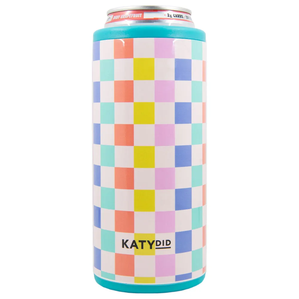 Multicolored Checkered Wholesale SLIM Beer Can Cooler