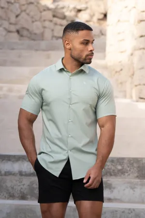 Muscle Fit Short Sleeve Bamboo Shirt in Soft Sage