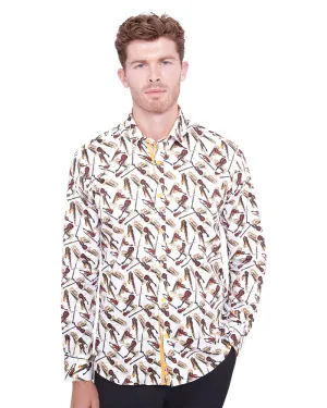 Musical Instrument Print Shirt with Matching Handkerchief