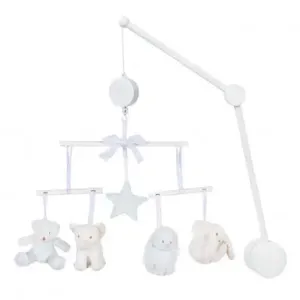Musical mobile with soft toys blue