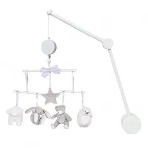 Musical mobile with soft toys grey