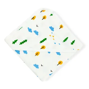 Muslin Hooded Towel/Blanket - 100% Organic Cotton- Tree