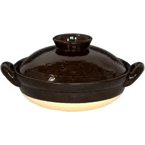 NAGATANIEN IGA Donabe 3-5 people Large 30.5cm Brown Ame Clay Pot