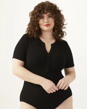 Nancy Short-Sleeve Bodysuit | Black