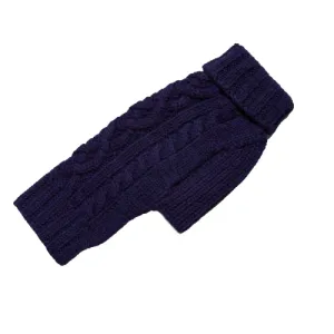Nantucket Cable Knit Wool Sweater — Navy