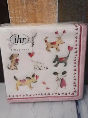Napkins - Whimsical Valentines Dog Party - 20 pc.