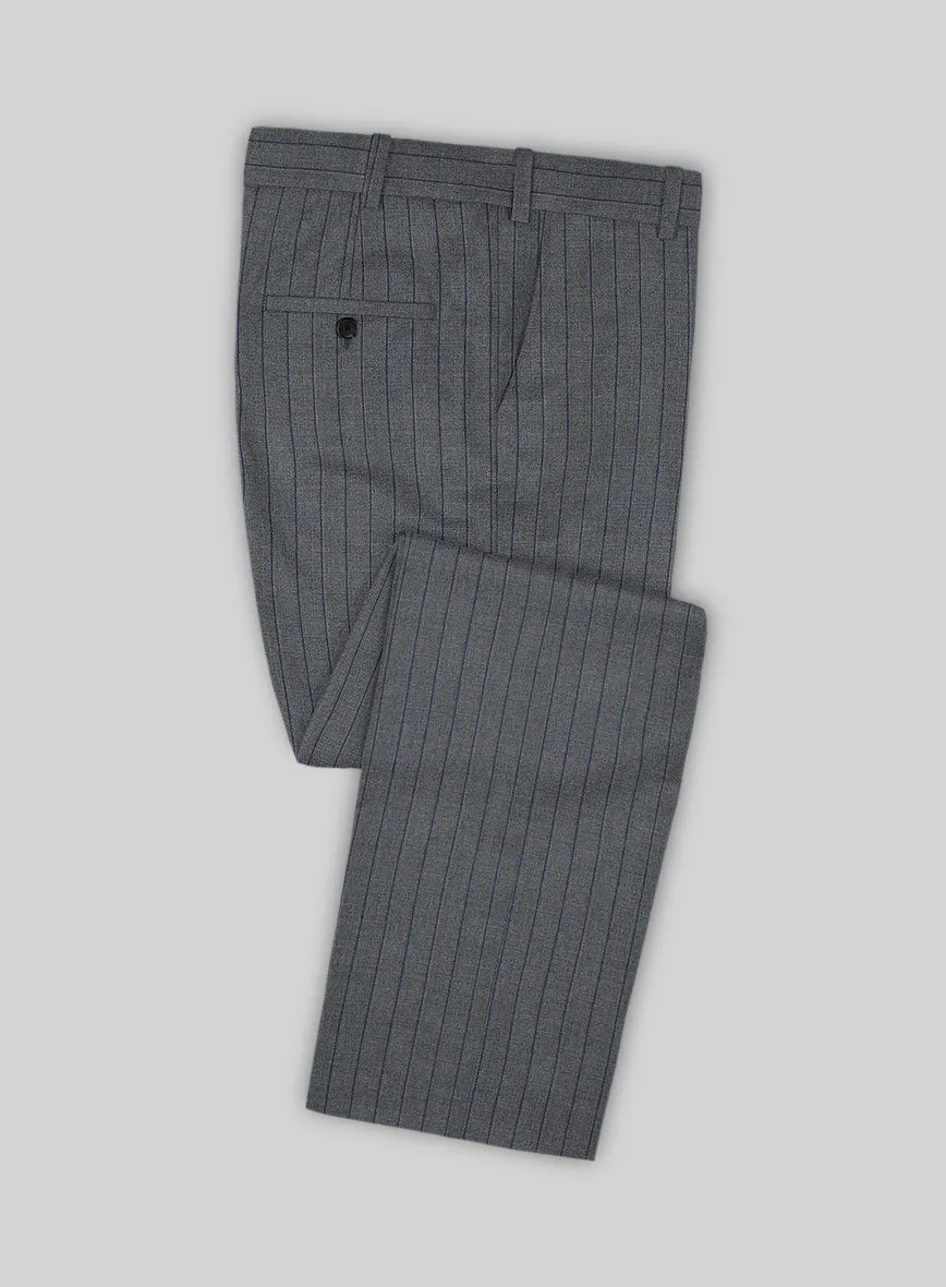 Napolean Kara Stripe Gray Wool Pants