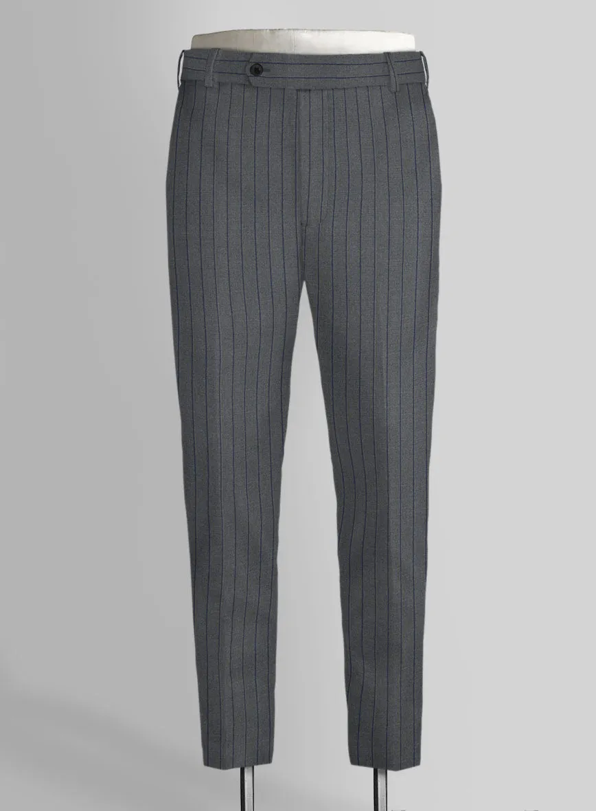 Napolean Kara Stripe Gray Wool Pants