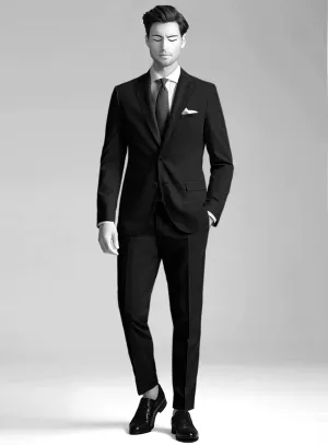 Napolean Slim Stripe Black Wool Suit