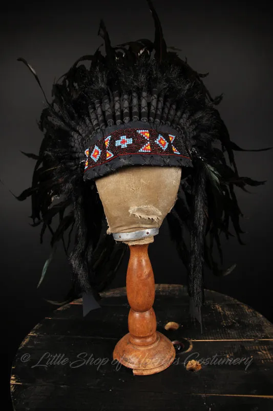 Native American Warbonnet: Short Black