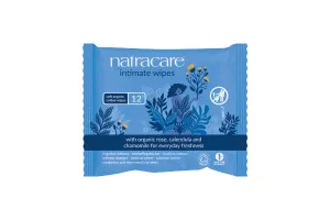 Natracare Cotton Intimate Organic Wipes 12 Wipes