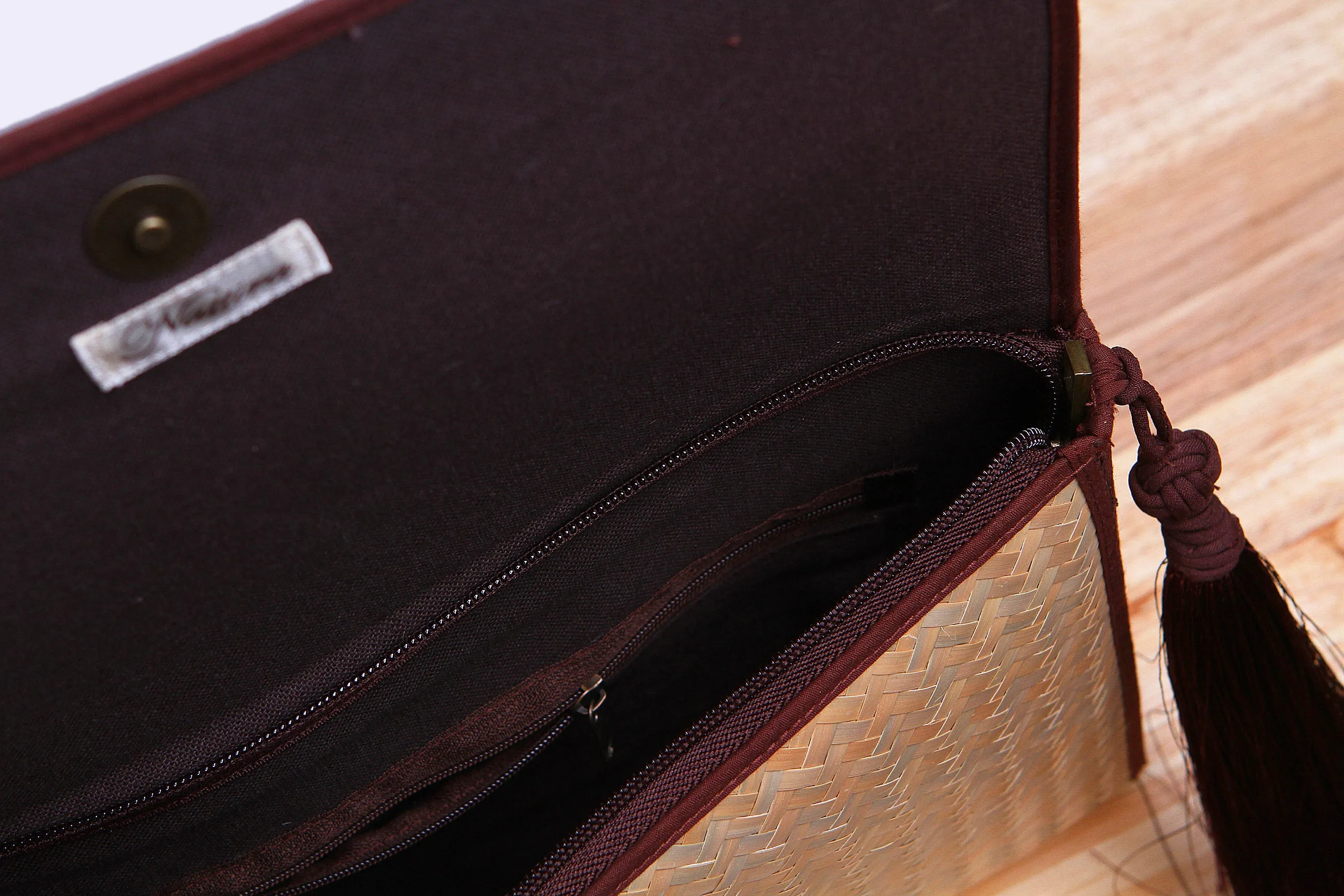 Nattira - Clutch Bag With Tassel (Brown)