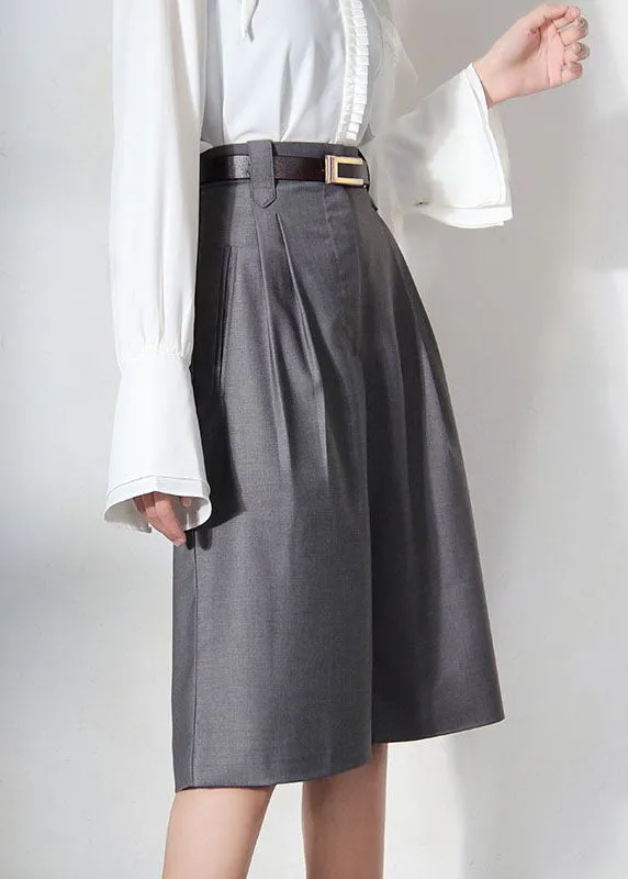 Natural Grey tunic Pockets wide leg Pants Spring