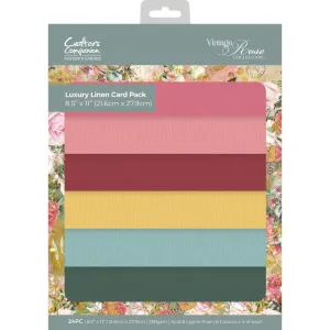 Nature's Garden Vintage Rose Luxury Linen Card Pack 8.5"X11"*