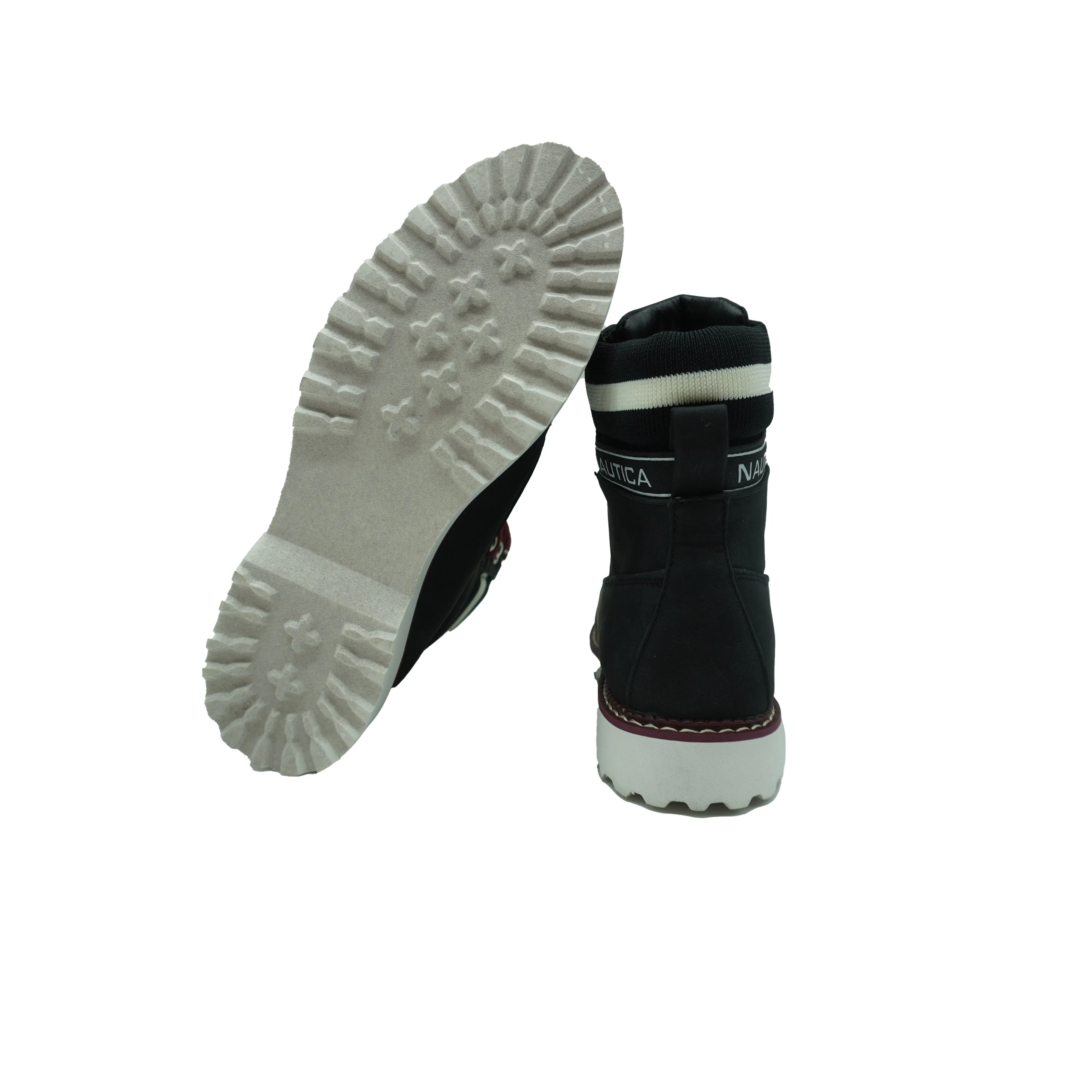 Nautica Women's Galiah Padded Collar Lace Up Hiking Boots Black Red