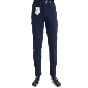 Navy Blue Italian Fit Trousers / Pants - Pima Comfort Cotton Gabardine