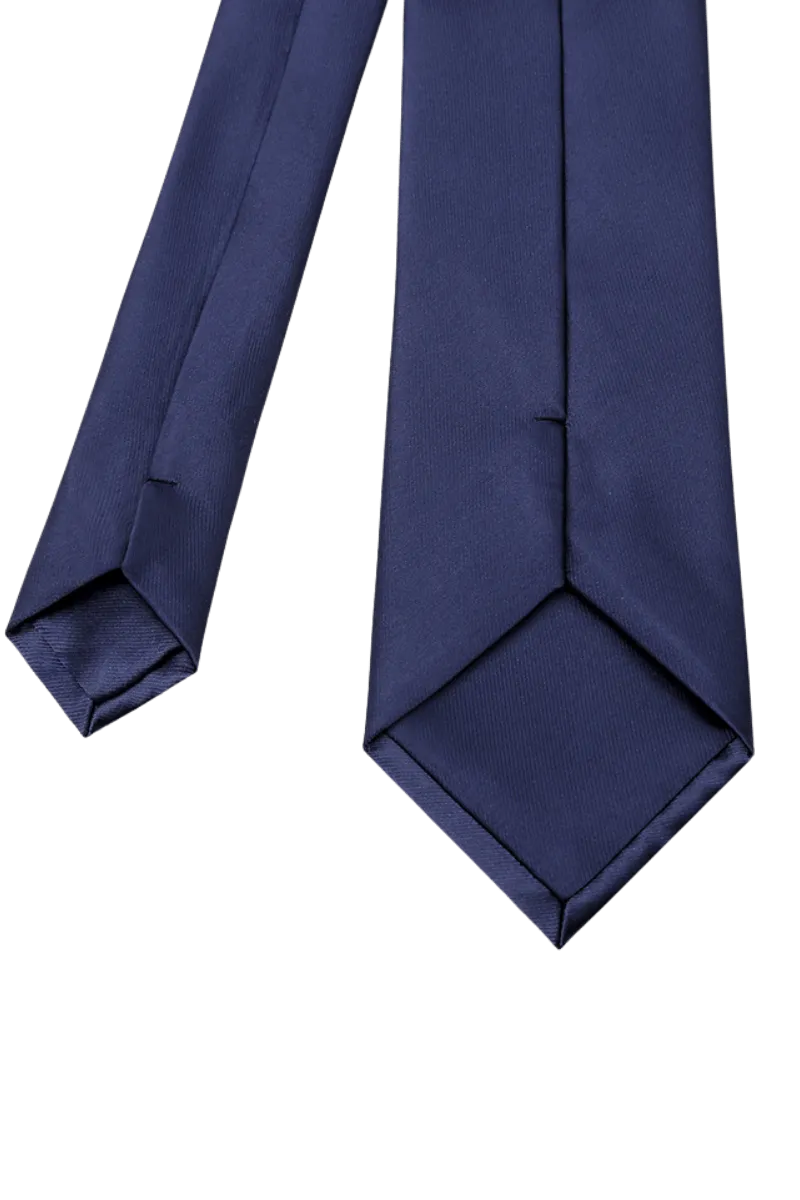 Navy Blue Smooth Satin Solid Tie