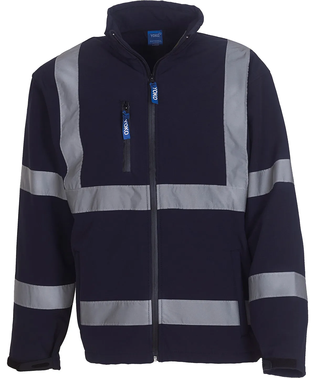 Navy - Hi-vis softshell jacket (HVK09)