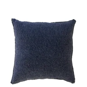 NAVY MERINO WOOL BLEND CUSHION 45cm x 45cm