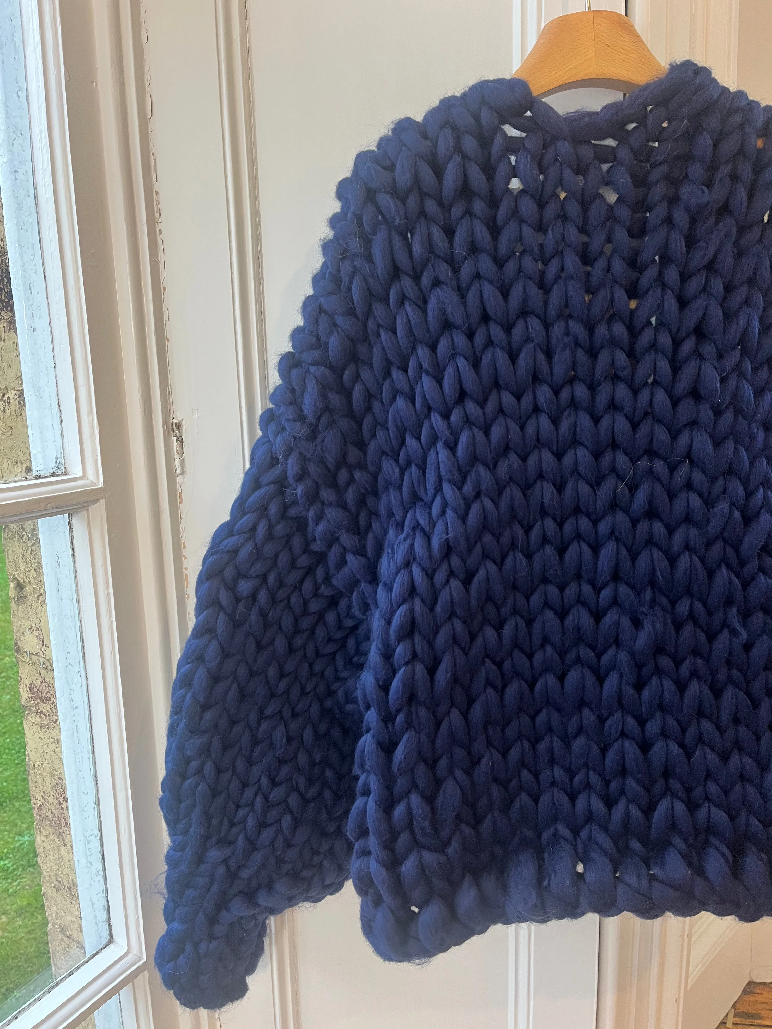 Navy Vegan Colossal Knit Cardigan L/XL (Sample)
