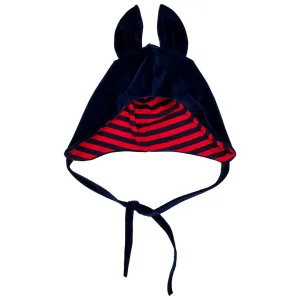 Navy Velour Hat With Ears