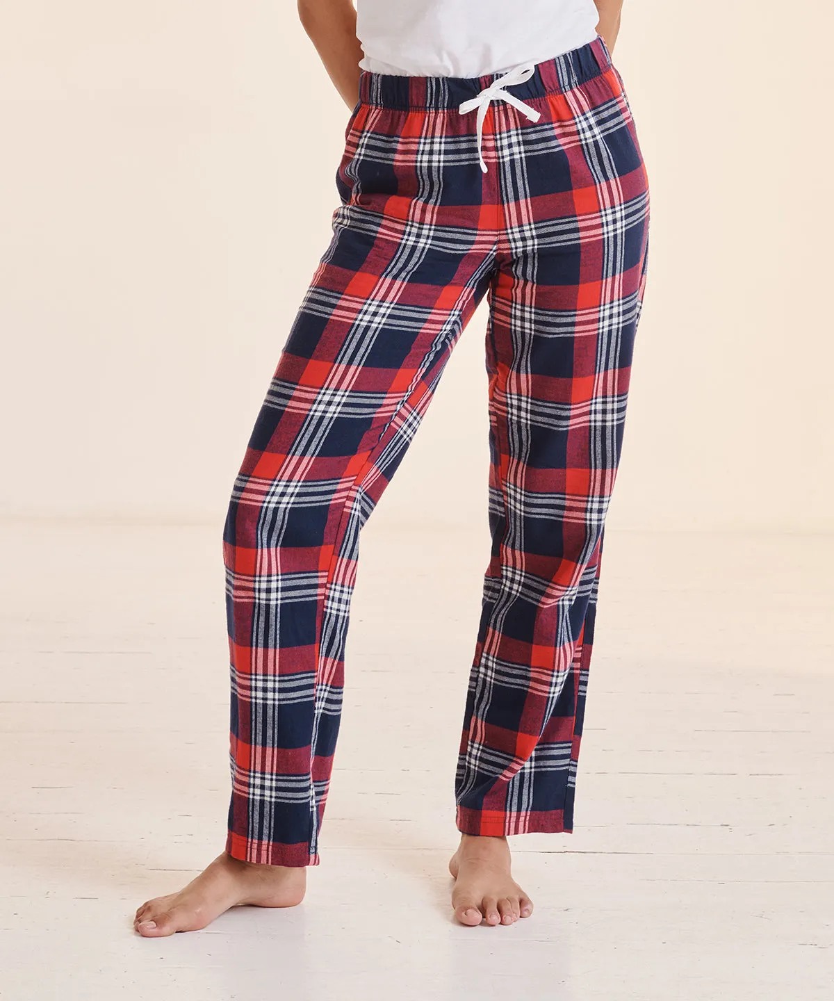 Navy/Green Check - Women's tartan lounge pants