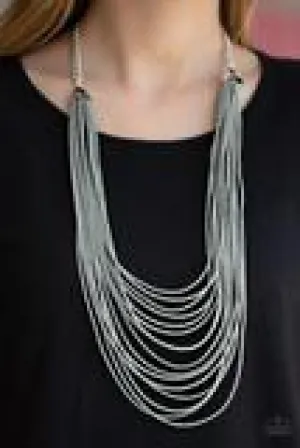 Necklace Peacefully Pacific - Silver - Gray Seed Beads N2220