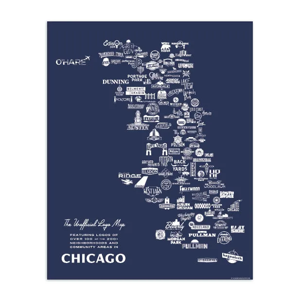 Neighborhood Logo Map 16" x 20" Poster